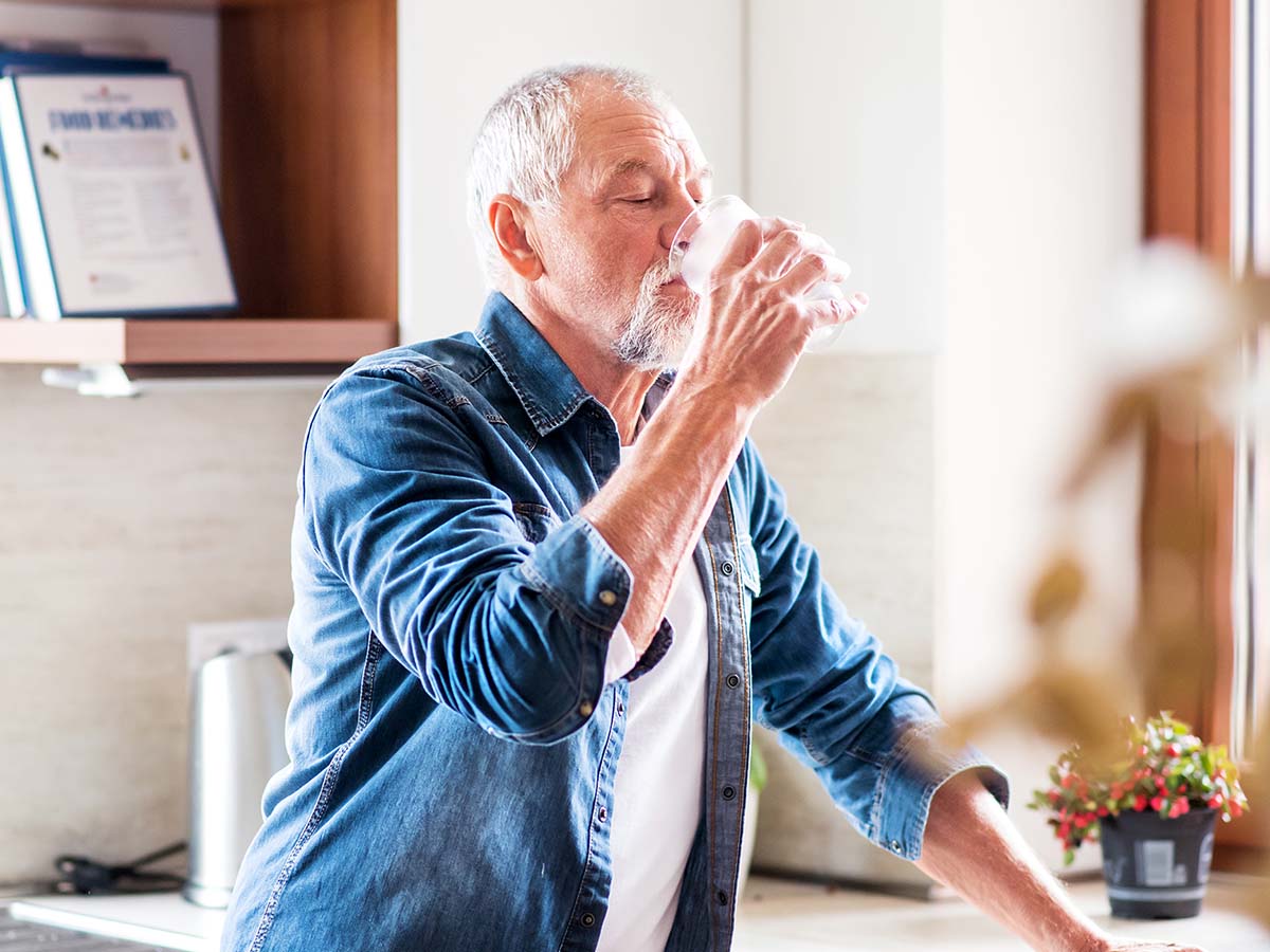 Man drinking water